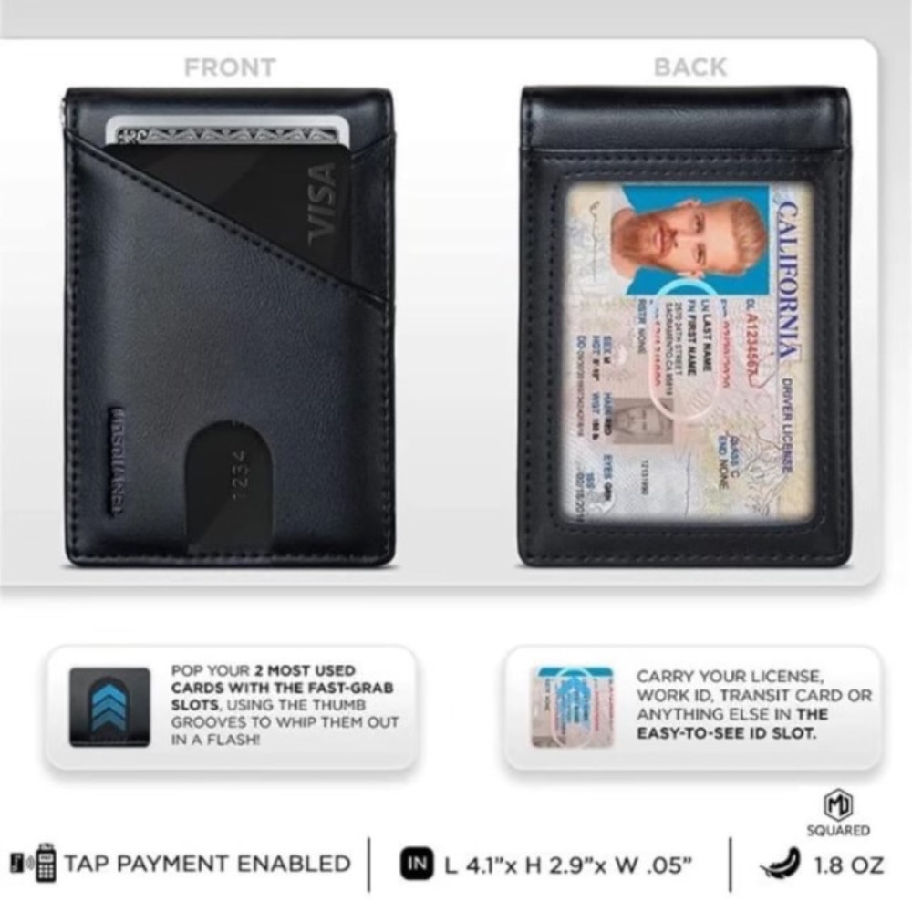 Black Wallet/Money Clip